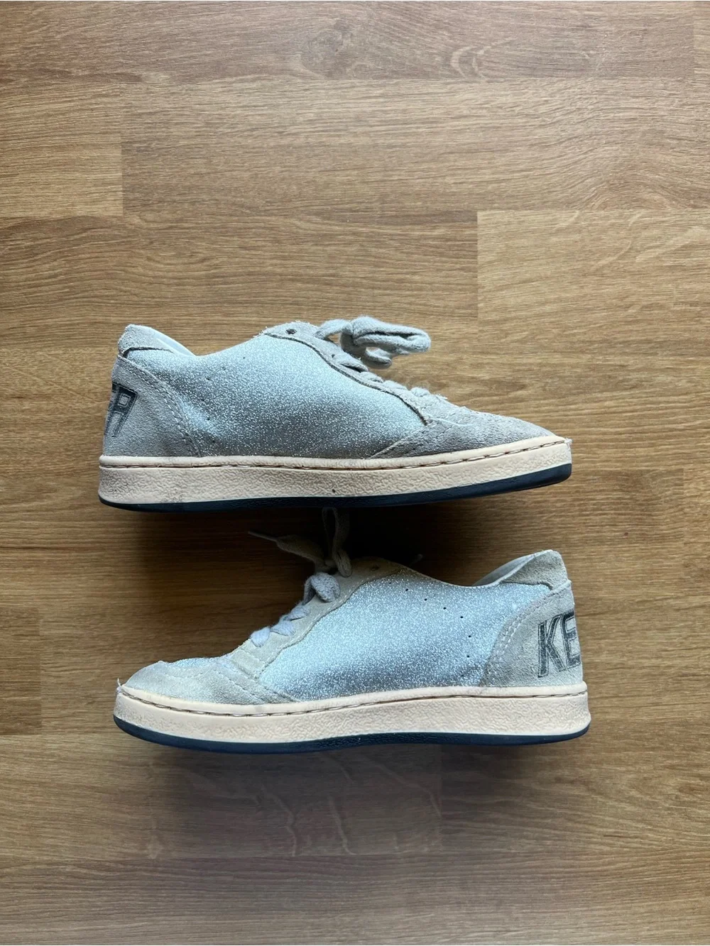 Golden Goose Kids Glitter Sneakers with Suede Heel Detail